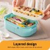 3-Layer Leak-Proof Bento Lunch Box for Adults & Kids, Portable Stackable Food Storage Container with Compartments, Spork & Sauce Cup – Microwave & Dishwasher Safe Model 9038 
